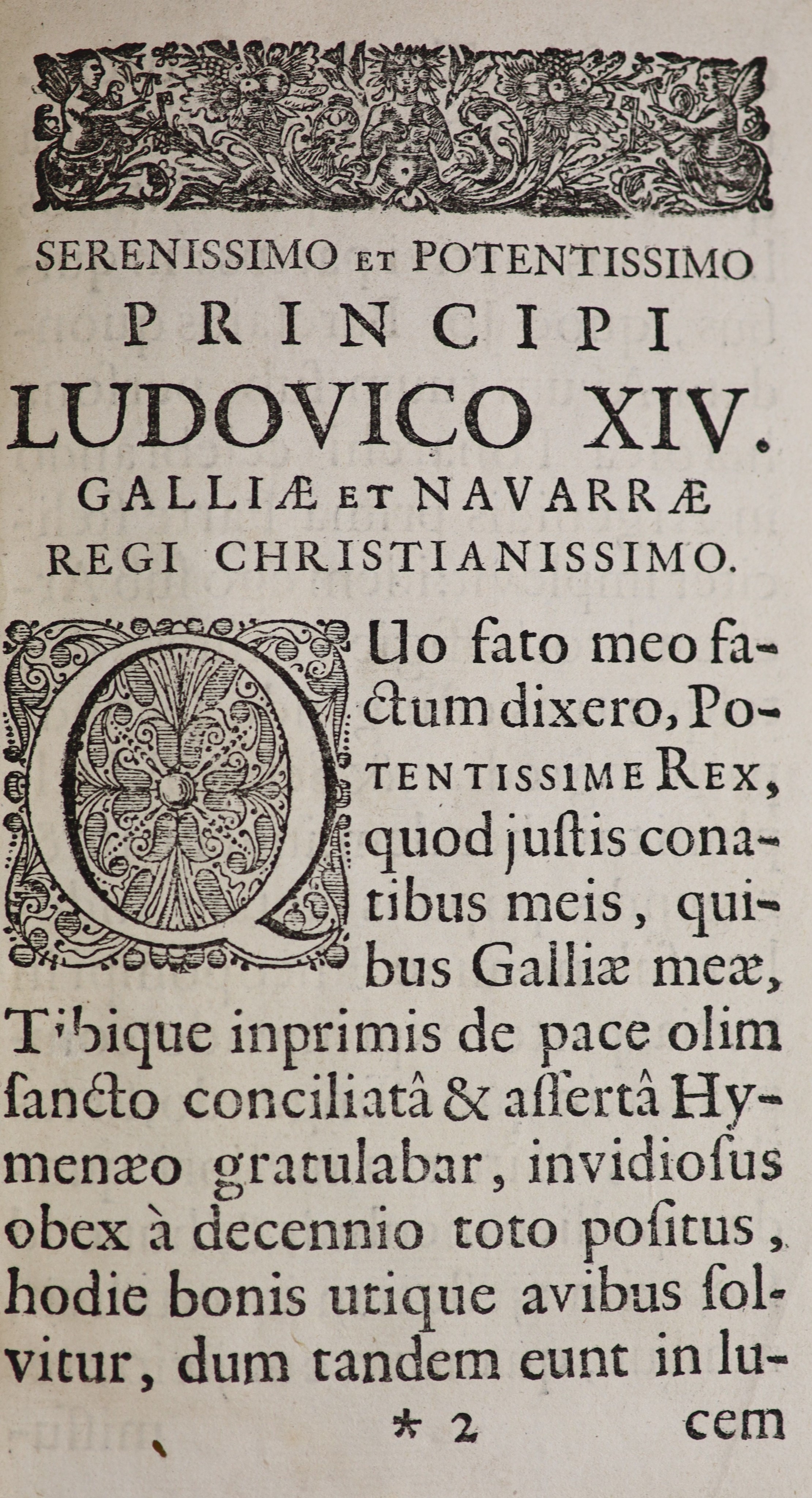 [Bugnot, Gabriel] Archombrotus et Theopompus sive Ardenidis secunda and tertin pars.....pictorial engraved title, head and tailpiece decorations, decorated initials; recently rebound green half calf and cloth, gilt lette